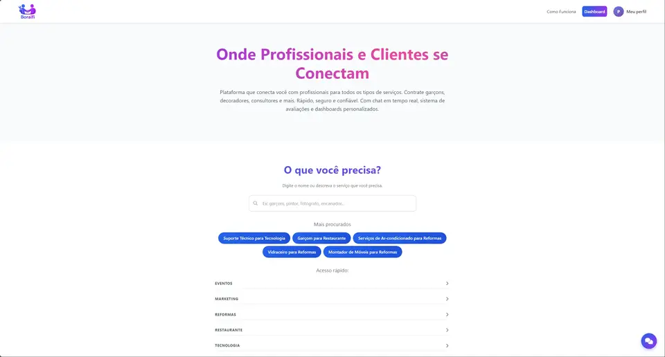 Bora i fi — marketplace de serviços
