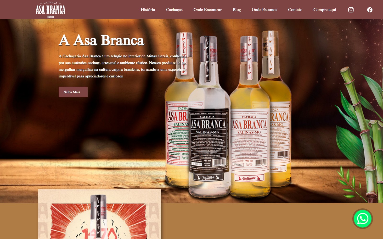 Cachaçaria Asa Branca — site institucional