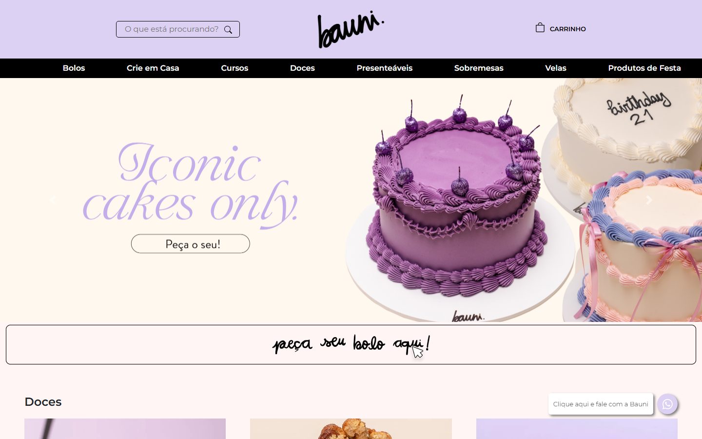 Bauni Confeitaria — loja online