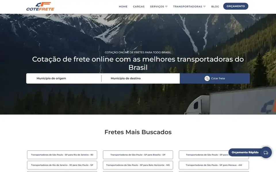 CoteFrete — plataforma de fretes