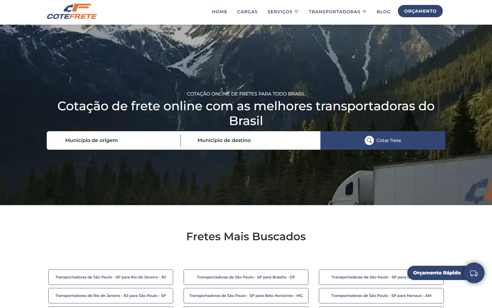 CoteFrete - Orçamentos Online de Frete